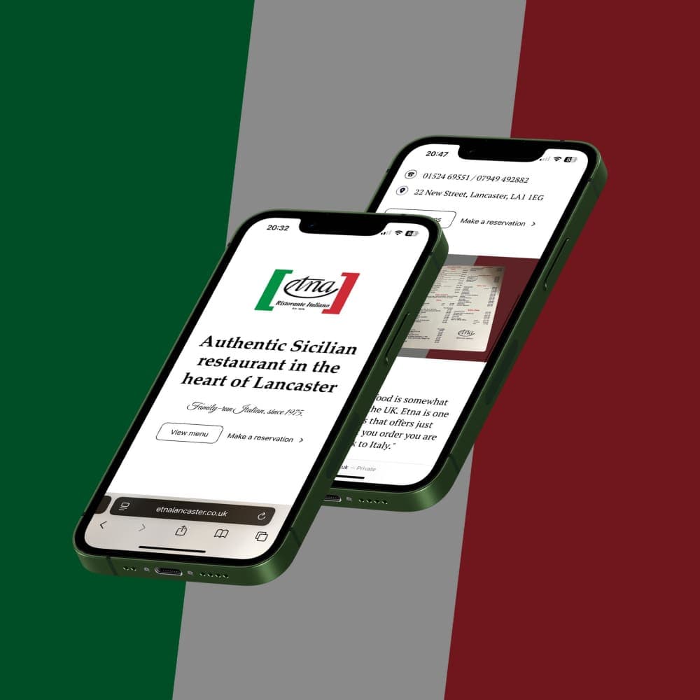 Etna Ristorante Italiano — A minimalist digital refresh for one of Lancaster’s most loved Italian restaurants