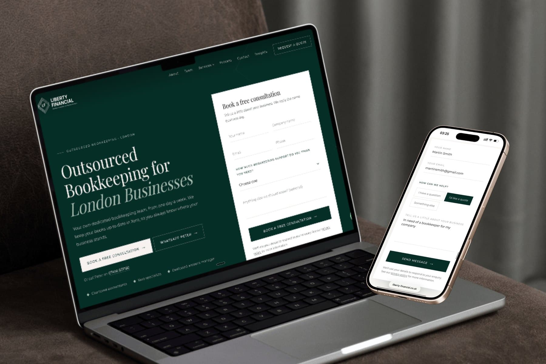 Liberty Financial — A London accountancy practice, with search and advertising pointed at one front door